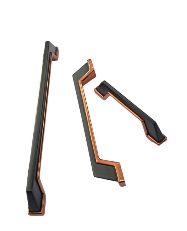 Premium zinc Black & Rose Gold Handle for Wardrobe, Drawer, cabinets, Cupboard, Kitchen, almirah, Door, Office Doors, Wooden Cupboard - Image 2