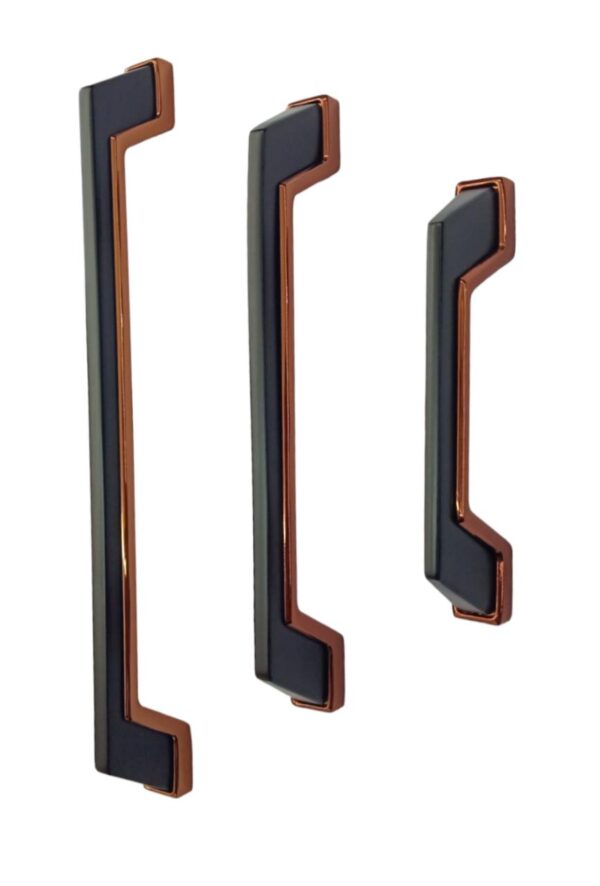 Premium zinc Black & Rose Gold Handle for Wardrobe, Drawer, cabinets, Cupboard, Kitchen, almirah, Door, Office Doors, Wooden Cupboard