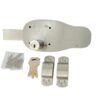 Oval Main Door Lock, 6 Turn Pin Cylindrical Inter Lock with 3 Ultra Brass Keys,C.P. S/S - Image 2