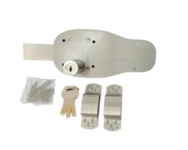 Oval Main Door Lock, 6 Turn Pin Cylindrical Inter Lock with 3 Ultra Brass Keys,C.P. S/S - Image 2