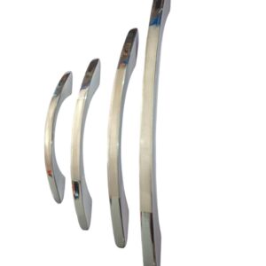 White Metal Cabinet Pull Handle | Silver Satin Finish | Office Wardrobe Furniture Kitchen Drawer Push Bar