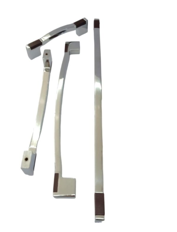 White Metal Cabinet Pull Handle | Silver Chrome Finish | Office Wardrobe Furniture Kitchen Drawer Push Bar - Image 2