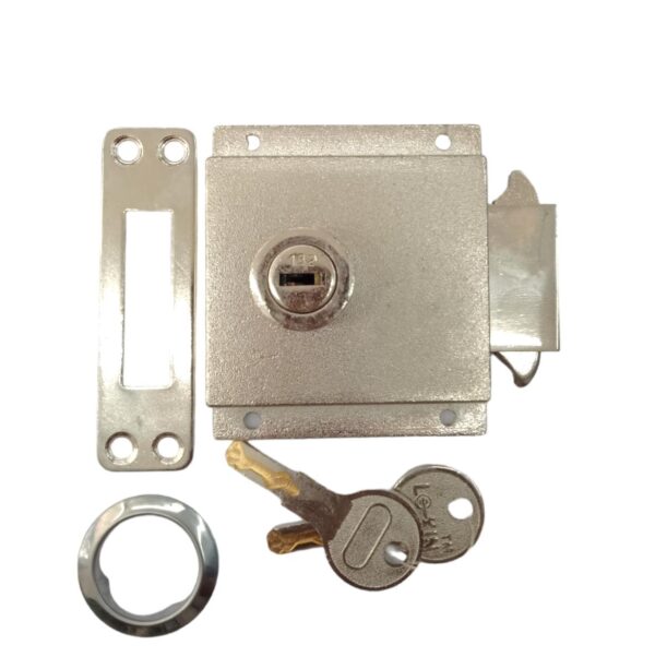 Sliding Cupboard Lock with 2 Reversible Laser Cut Brass Keys, 25MM