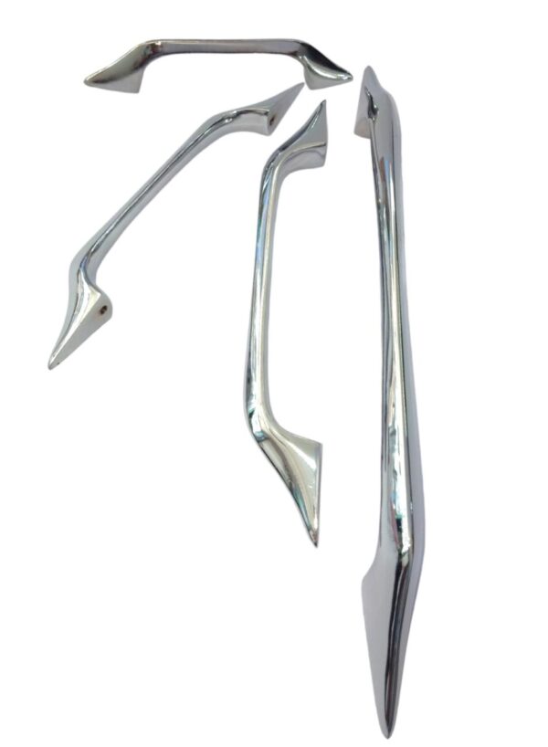 White Metal Cabinet Pull Handle | Silver Chrome Finish | Office Wardrobe Furniture Kitchen Drawer Push Bar - Image 3