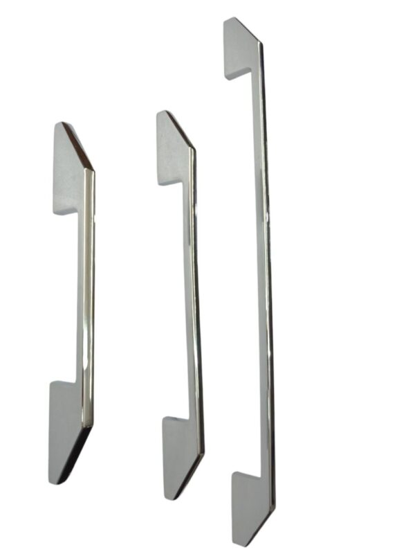 White Metal Cabinet Pull Handle | Silver Satin Finish | Office Wardrobe Furniture Kitchen Drawer Push Bar