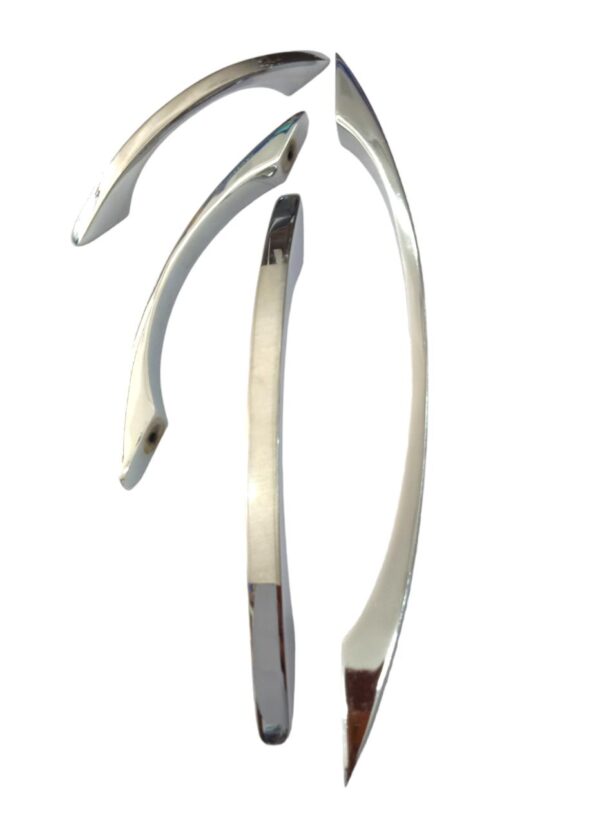 White Metal Cabinet Pull Handle | Silver Satin Finish | Office Wardrobe Furniture Kitchen Drawer Push Bar - Image 2
