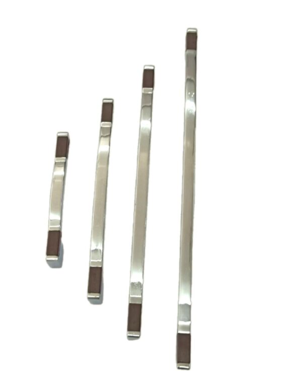 White Metal Cabinet Pull Handle | Silver Chrome Finish | Office Wardrobe Furniture Kitchen Drawer Push Bar