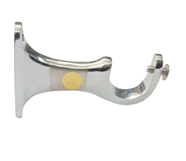 ALUMINIUM Curtain Bracket Parda Holder with Support 1 Inch Rod Pocket| Door and Window Rod Support Fittings, Curtain Rod Holder