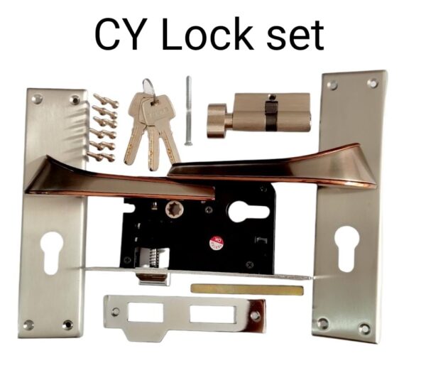 Premium SS+ZINC Mortice Door Lock Set | Cylindrical Lock Knob Lock | 200mm Lock - Image 3